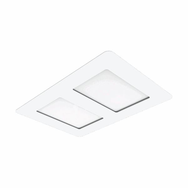 a upside view of aspire 3 in 1 bathroom heater with 2 square LED lamps