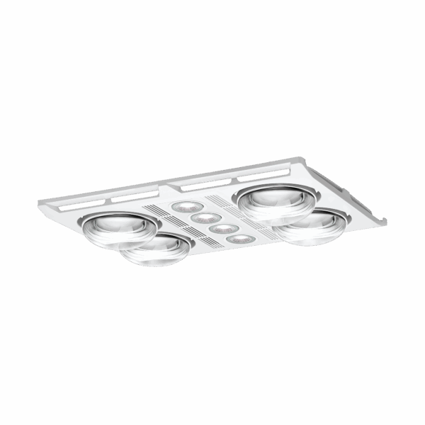Profile Plus 4 3-in-1  Bathroom Heater with 4 Heat Lamps, Exhaust Fan and GU10 LED Light