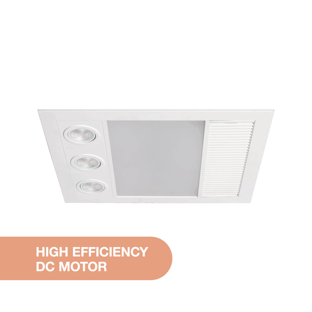 Linux Mini DC - 3 in 1 Bathroom Heater and Exhaust Fan with Tricolour LED Light